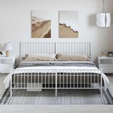 Metalni okvir kreveta uzglavlje i podnožje bijeli 193x203 cm | shoptok.hr