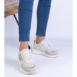 Gemre Beige sneakers decorated with glitter and rhinestones Savina | shoptok.hr