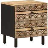 vidaXL Posteljna omarica črna 40x33,5x46cm Masivni neobdelan les Mango Cene