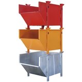 eurokraft pro Zaboj iz jeklene pločevine, prostornina 0,5 m³, brez preklopne lopute, rumeno oranžen | Shoptok.si