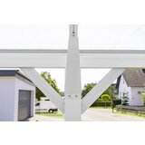 WESTMANN aluminijska nadstrešnica za automobile s ravnim krovom Helsinki bijela 15 m2 (3x5 m) | BRANDED IN GERMANY | shoptok.hr