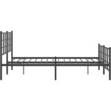  Metalni okvir kreveta uzglavlje i podnožje crni 150x200 cm | shoptok.hr