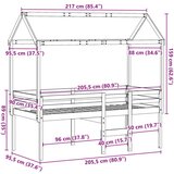 vidaXL Visoki krevet s krovom bijeli 90 x 200 cm od masivne borovine | shoptok.hr
