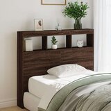 vidaXL Omarica za vzglavje postelje LED rjavi hrast 120x17x102 cm | Shoptok.si