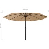  Vrtni suncobran LED s metalnim stupom 400 cm smeđe-sivi | shoptok.hr