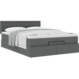 vidaXL otomanski krevet s madracem tamnosivi 140x190cm od tkanine | shoptok.hr