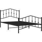  Metalni okvir kreveta s uzglavljem i podnožjem crni 107x203 cm | shoptok.hr