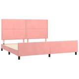  Okvir za krevet s uzglavljem ružičasti 200x200 cm baršunasti | shoptok.hr