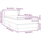 Box spring krevet s madracem tamnosivi 90x220 cm baršunasti | shoptok.hr