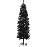  Umjetno usko božićno drvce s kuglicom 180 cm 300 LED lampica - 180 cm s LED-ima i crnim lopticama | shoptok.hr