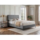 MID.YOU POSTELJA BOXSPRING x , tekstil, leseni material siva | Shoptok.si