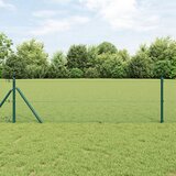 vidaXL Varjena žičnata ograja z 13 stebrički Zelena 0.4x25 m Jeklo Cene