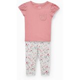 CA komplet za bebe, Cvetni dezen, Roze-beli