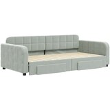  Dnevni krevet na razvlačenje svjetlosivi 100x200 cm baršunasti | shoptok.hr