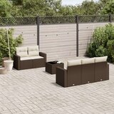  6-dijelni set vrtnih sofa od poliratana s jastucima smeđi | shoptok.hr