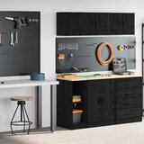  Garažni ormarići 2 kom crni od konstruiranog drva | shoptok.hr