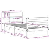 vidaXL Knjižna postelja brez vzmetnice bela 100x200 cm trdna borovina | Shoptok.si