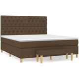  Box spring postelja z vzmetnico temno rjava 160x200 cm blago, (20898835) | Shoptok.si