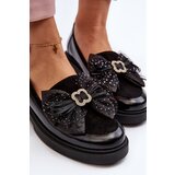 Laura Messi Women's Patent Loafers With Bow 2786 Black | ePonuda.com