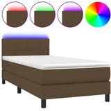  box spring s madracem LED tamnosmeđi 90x200 cm tkanina | shoptok.hr