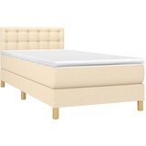  Okvir kreveta s oprugama i madrac krem 80x200 cm od tkanine | shoptok.hr