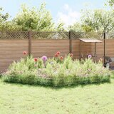  Ograda za vrt s kolčićima 48 pcs 115 x 30 cm Mesh Srebrna | shoptok.hr