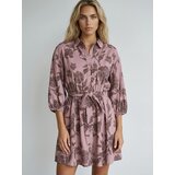 Sinsay Mini haljina s cvjetnim uzorkom i pamučnim remenom, s dodatkom viskoze | shoptok.hr