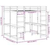  Krevet na kat sa stolom i ljestvama bijeli 140x200 cm borovina | shoptok.hr