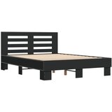  The Living Store Posteljni okvir črn 135x190 cm inženirski les in kovina - Posteljni Okvir, (21497808) | Shoptok.si