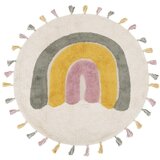 Nattiot Kremno bela pralna ročno tkana bombažna otroška preproga ø110 cm Rainbow Moss – | Shoptok.si