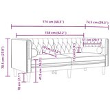  Chesterfield sedežna garnitura Črna 174 x 74.5 x 70.5 cm Žamet | Shoptok.si