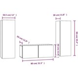 Komplet TV omaric 3-delni dimljen hrast konstruiran les, (20734124) | Shoptok.si