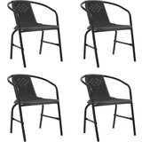 Maison Chic Vrtni stoli - Stol za vrt 4 kosi plastika, ratan in jeklo 110 kg JS1550, (21877369) | Shoptok.si