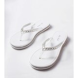 Gemre White Neon Flip-Flops with Rhinestones Patrier | shoptok.hr
