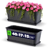 KADAX balkonski cvetlični lonec s stojalom 40 cm antraciten, (5000346060) | Shoptok.si