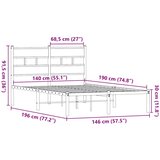  Metalni okvir kreveta bez madraca boja hrasta 140x190 cm | shoptok.hr
