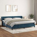  Box spring postelja z vzmetnico temno modra 200x200 cm žamet, (20999388) | Shoptok.si