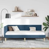 vidaXL Kotna postelja Modra 100 x 200 cm Tkanina in oblikovan les | Shoptok.si