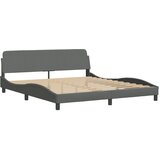 vidaXL Posteljni okvir z vzglavjem temno siv 160x200 cm blago, (21082641) Cene