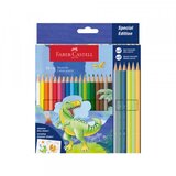 Faber-Castell Faber castell 111222 drvene bojice dino klasik 1/18 +3 met+3 neon + stikeri ( k675 ) | ePonuda.com
