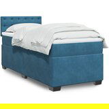 vidaXL Box spring krevet s madracem plavi 90x200 cm baršunasti Cijene