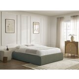 Bobochic Paris Temno zelena oblazinjena zakonska postelja s prostorom za shranjevanje/brez vzglavja z letvenim dnom 160x200 cm Inera – | Shoptok.si