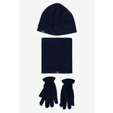 ALTINYILDIZ CLASSICS Men's Navy Blue Fleece Beanie Neck Gloves Set Cene