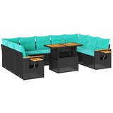  10-dijelni set vrtnih sofa s jastucima crni poliratana bagrem | shoptok.hr