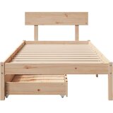 vidaXL Posteljni okvir brez vzmetnice 90x200 cm trdna borovina | Shoptok.si