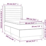  box spring s madracem LED krem 80 x 200 cm od tkanine | shoptok.hr