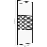 Pregrada za tuširanje s prozirnim staklom ESG 115 x 195 cm crna | shoptok.hr