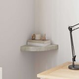  Kutna zidna polica siva boja betona 25 x 25 x 3,8 cm MDF | shoptok.hr
