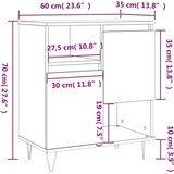 vidaXL Komoda bijela 60 x 35 x 70 cm od konstruiranog drva | shoptok.hr