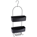 metalna polica za tuš sa 2 korpe i držačem sapuna 28X14X69CM metal/plastika crna